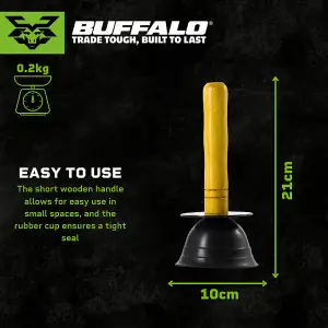 Buffalo Small Rubber Cup Sink & Basin Plunger