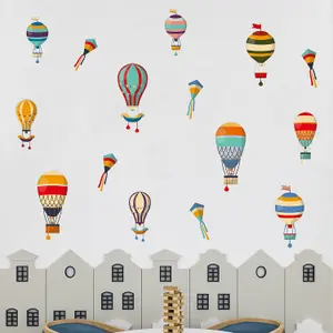 Walplus Hot Air Balloons Kids Sticker PVC Multicoloured