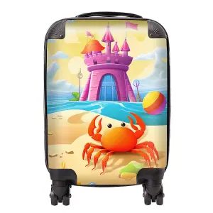 Orange Crab On A Beach Holiday Suitcase - Small