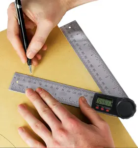 Lumberjack Angle Finder Digital display LCD  Stainless Steel Rule 200mm Ruler 360 Degree Gauge