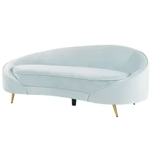 Beliani Glam Velvet Sofa Light Blue SAVAR