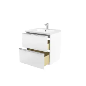 GoodHome Imandra White Wall-mounted Vanity unit & basin set - Includes Mila basin (W)604mm