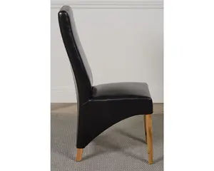 Lola Black Leather Dining Chairs for Dining Room or Kitchen