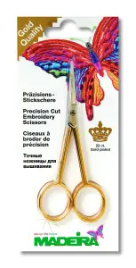 Scissors: Embroidery: Gold-Plated: Straight: 12cm or 4.5in