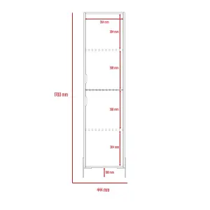 Dallas tall storage cabinet, white & carbon grey oak effect