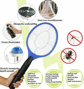 Electric Zapper Bug Bat Fly Mosquito Insect Trap Swat Swatter Racket New