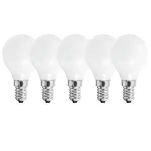 Harper Living 5 Watts E14 LED Bulb Opal Golf Ball Cool White Dimmable, Pack of 5