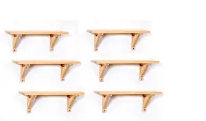 Pack of 6 x 435mm Decorative Pine Shelves (Shelf Kit)