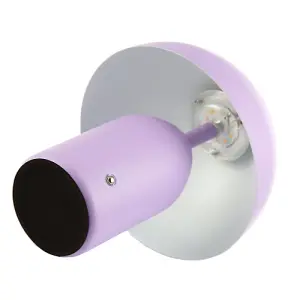 Modern Rechargeable Mushroom Table Lamp in Mat Lilac with Touch Dimmer Button