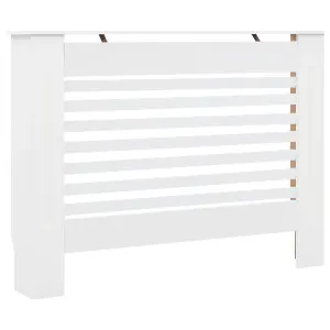 Radiator Cover White 112x19x81.5 cm MDF