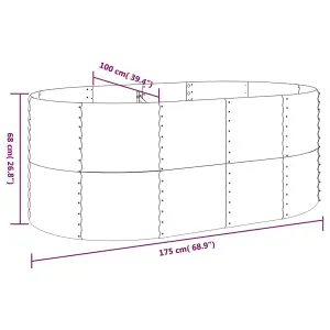 Berkfield Garden Planter Powder-coated Steel 175x100x68 cm Green