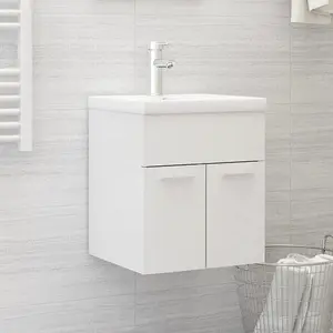 Berkfield Sink Cabinet High Gloss White 41x38.5x46 cm Engineered Wood