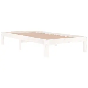 Berkfield Bed Frame White Solid Wood 90x190 cm Single