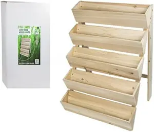 5 Tier Wooden Step Garden Planter Patio Herb Flower Shrub