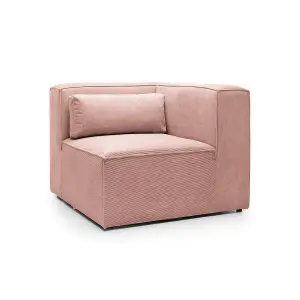 Doris Corner Unit Module in Pink Cord Chenille