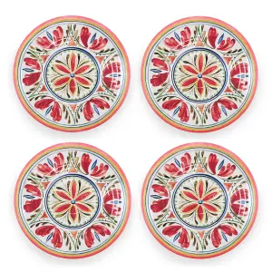 Purely Home Mediterranean Melamine Dinner Plates - Set of 4