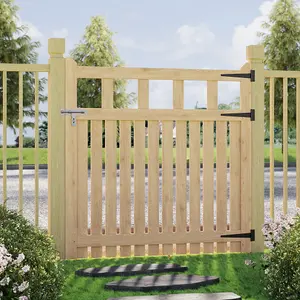 Garden Gate Wooden Fence Door with Door Latch for Home Yard 120cmW x 120cmH