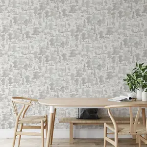 Muriva Taupe Floral 3D effect Patterned Wallpaper