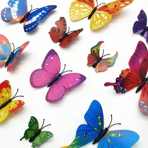 Walplus 3D Butterflies Wall Sticker Art Decoration Decals DIY Home Colourful Multicoloured PVC