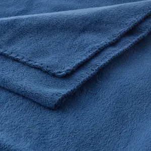 Blue Plain Knitted Throw