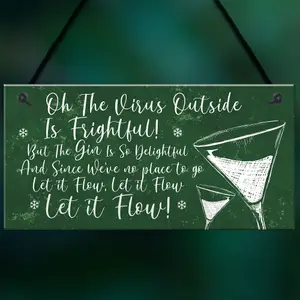 Funny Bar Sign Lockdown Gift Kitchen Garden Gin Bar Sign Gin Gift For Her