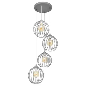 Luminosa Mercure Cluster Pendant Ceiling Light Grey 40cm