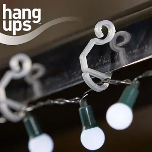 Hang Ups 25 Clear Plastic Gutter Hooks Outdoor Shingle Light Hook Clips