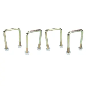 4 Pack M10 60mm x 90mm U-Bolt N-Bolt for Trailers with Nuts HIGH TENSILE