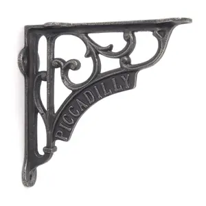 Oakcrafts - Pair of Antique Cast Iron London Piccadilly Shelf Brackets - 125mm x 125mm