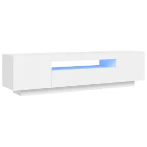 vidaXL TV Cabinet with LED Lights White 160x35x40 cm