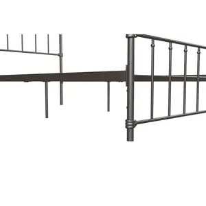 Aanya Bed Frame Classic Steel Grey Performance Velvet / Single (3')