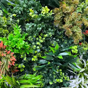 Greenplants premium artificial green plant living wall panel 1m x 1m - Lush Tuscany