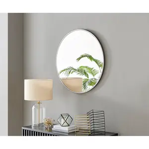 Alcantera Round Metal Frame Wall Mirror Simple and Elegant Modern Design Copper / 80cm H x 80cm W