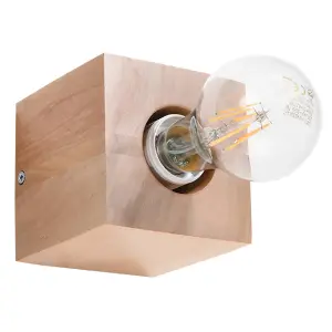 Ariz Wood Natural 1 Light Classic Wall Light