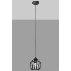 Luminosa Mercure Wire Frame Pendant Ceiling Light Black 16cm