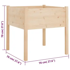 Berkfield Garden Planter 70x70x70 cm Solid Pinewood