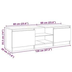 vidaXL TV Cabinet with LED Lights White 120x30x35.5 cm