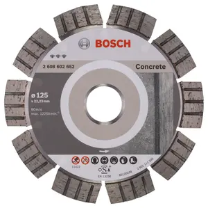 Bosch Professional Diamond Cutting Disc - Best for Concrete - 125mm x 22.23mm x 2.2mm x 12mm