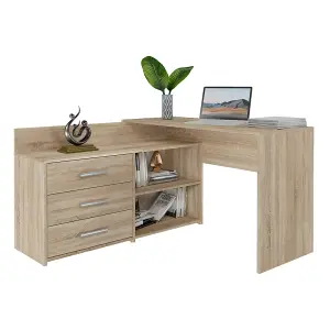 Dany Corner Desk with Drawers Sonoma Oak