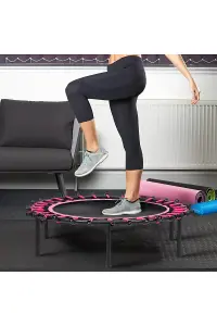 40 Inch Black Pink Round Garden Trampoline Fitness Trampoline for Kids and Adults