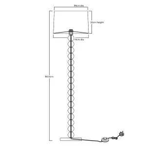 Kayleigh Wooden Floor Lamp with Tapered Shade