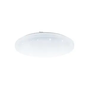 Wall Flush Ceiling Light White Shade White Plastic With Crystal Effect LED 24W