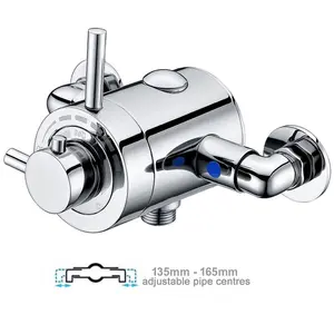 Thermostatic Concentric Exposed Shower Mixer Valve 135mm 165mm Centres 3/4" Top