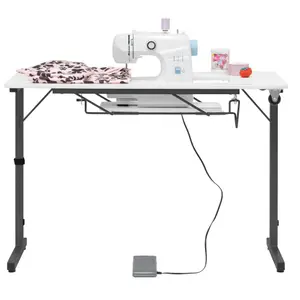 Rollaway Folding Craft & Sewing Table Black/White Sewing Online 13399