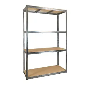 4 Tier Galvanised Garage Shelving 1800h x 1200w x 400d mm 175kg