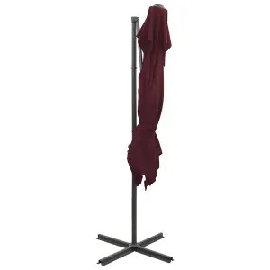 Berkfield Cantilever Umbrella with Double Top Bordeaux Red 250x250 cm