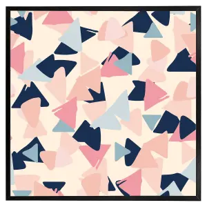 Pastel coloured triangles (Picutre Frame) / 12x12" / White