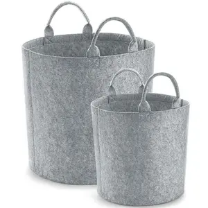 Bagbase Felt Laundry Basket Grey Melange Melange (40cm x 40cm)