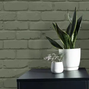 Fine Decor FD43603 Painted Brick Wallpaper, Sage