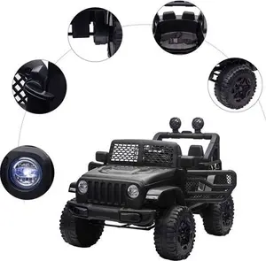 Kids Black Electric Off-Road Ride On Car Toy Truck Truck Off-Road Toy Black - HOMCOM